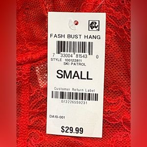 NWT INC International Concepts Bustier and Panty Set Red Lace